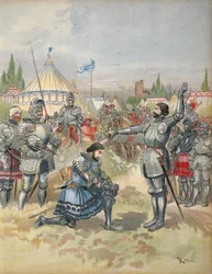 Bayard schlägt Franz I. zum Ritter, Illustration aus 